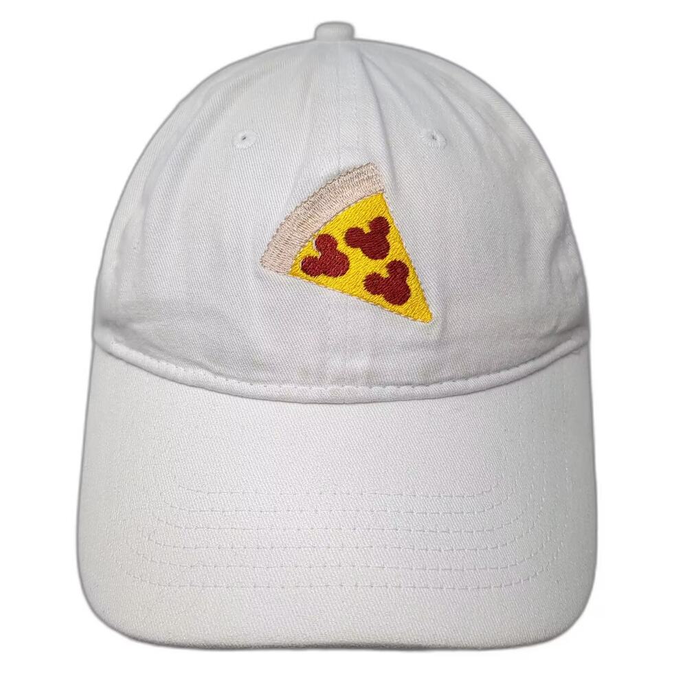 MB Baseball Cap White Red One Size Hat Mickey Mouse Pizza Pepperoni Strapback